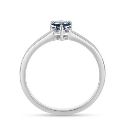 BUY 925 SILVER WITH LONDON BLUE TOPAZ GEMSTONE HEART RING